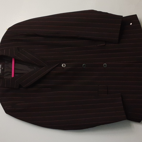 Milano Moda Jackets & Blazers - Milano Moda 22 women's blazer black and red pinstripe.
